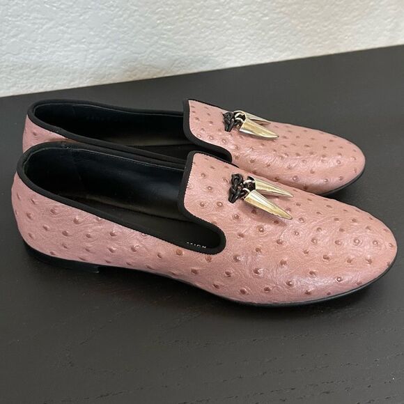 Giuseppe Zanotti Ostrich Textured Leather Slip On Stylish Loafer - Picture 13 of 13